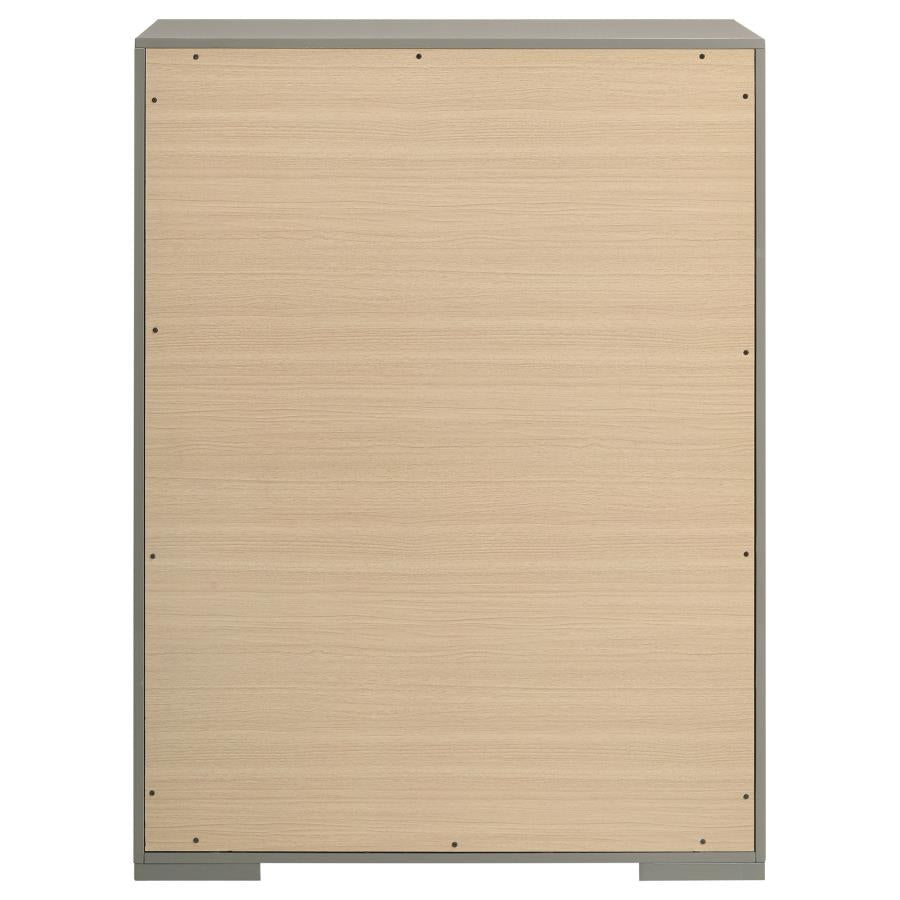 Ives 5-drawer Bedroom Chest of Drawers Grey High Gloss - 224975