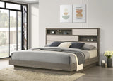 Fenwick Eastern King Bed Bookcase Headboard Grey Oak - 224981KE