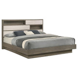 Fenwick Eastern King Bed Bookcase Headboard Grey Oak - 224981KE