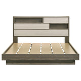 Fenwick Eastern King Bed Bookcase Headboard Grey Oak - 224981KE
