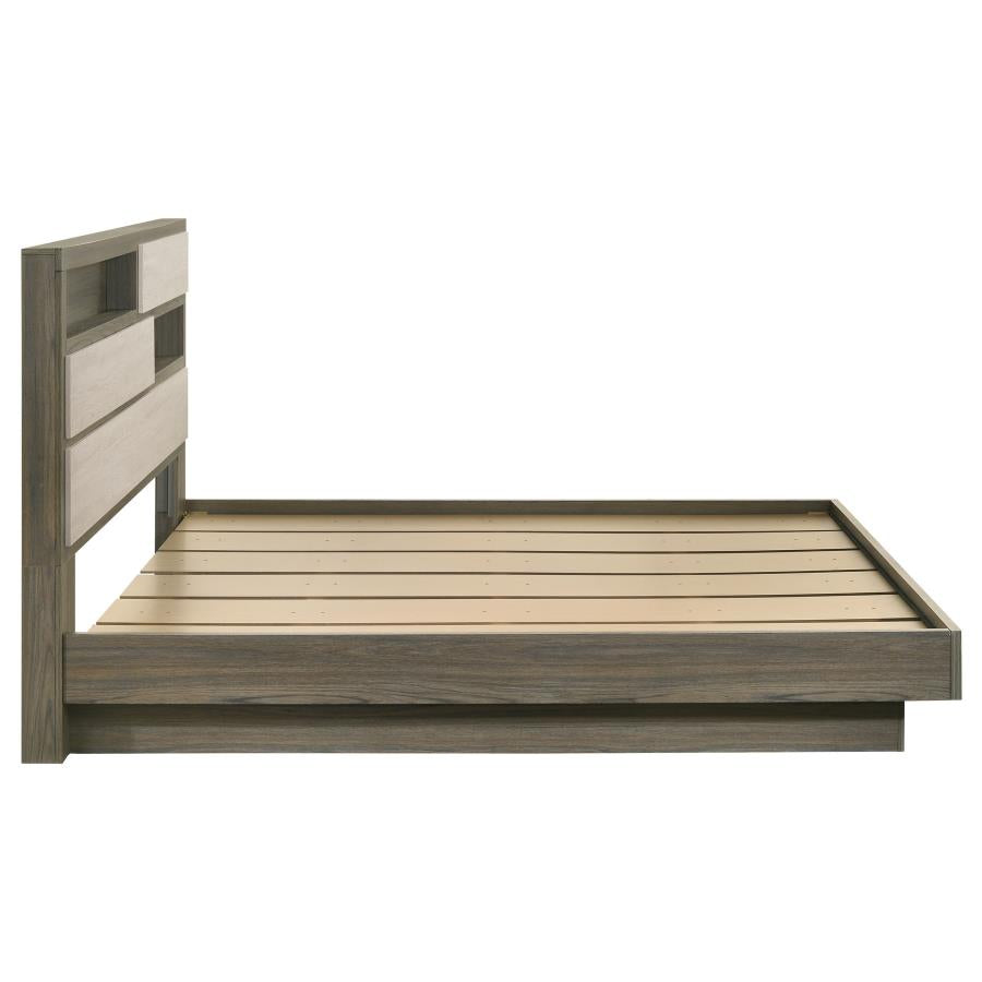 Fenwick Eastern King Bed Bookcase Headboard Grey Oak - 224981KE