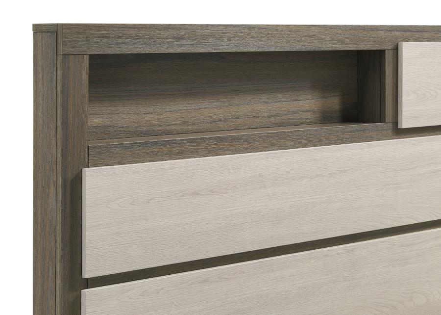 Fenwick Eastern King Bed Bookcase Headboard Grey Oak - 224981KE