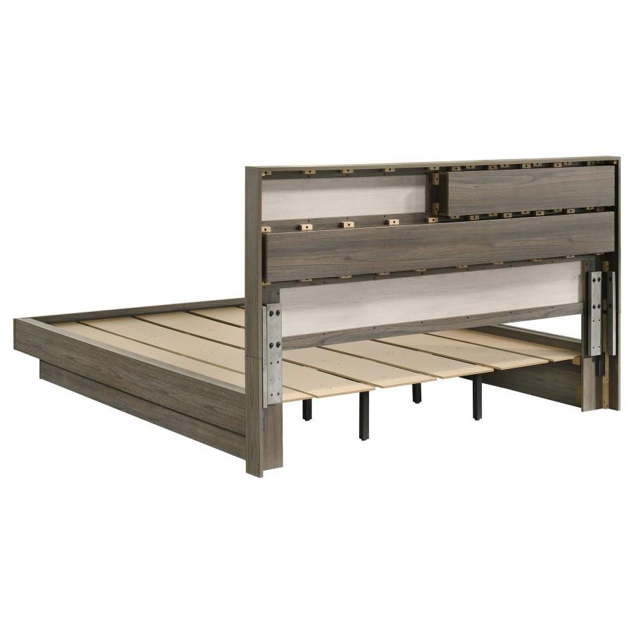 Fenwick California King Bed Bookcase Headboard Grey Oak - 224981KW