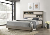 Fenwick Queen Bed Bookcase Headboard Grey Oak - 224981Q