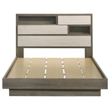 Fenwick Queen Bed Bookcase Headboard Grey Oak - 224981Q