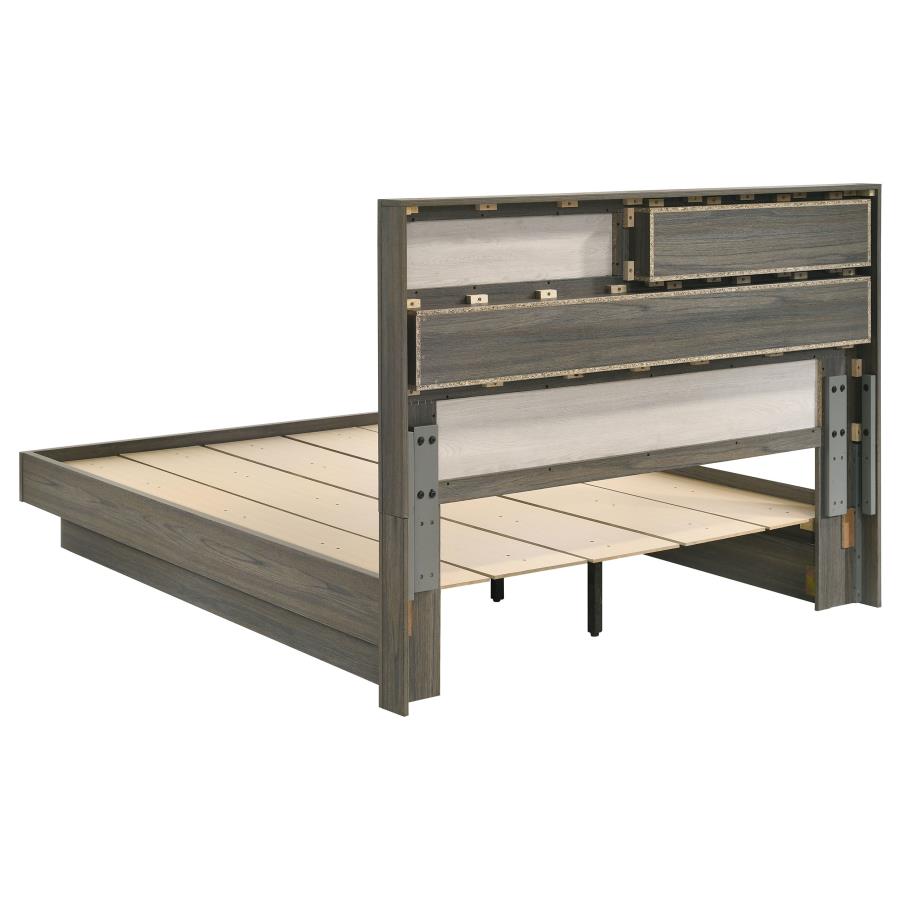 Fenwick Queen Bed Bookcase Headboard Grey Oak - 224981Q