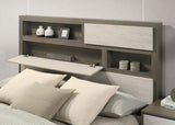 Fenwick Queen Bed Bookcase Headboard Grey Oak - 224981Q