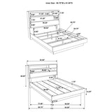 Fenwick Queen Bed Bookcase Headboard Grey Oak - 224981Q