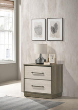 Fenwick 2-drawer Nightstand Bedside Table Grey Oak - 224982