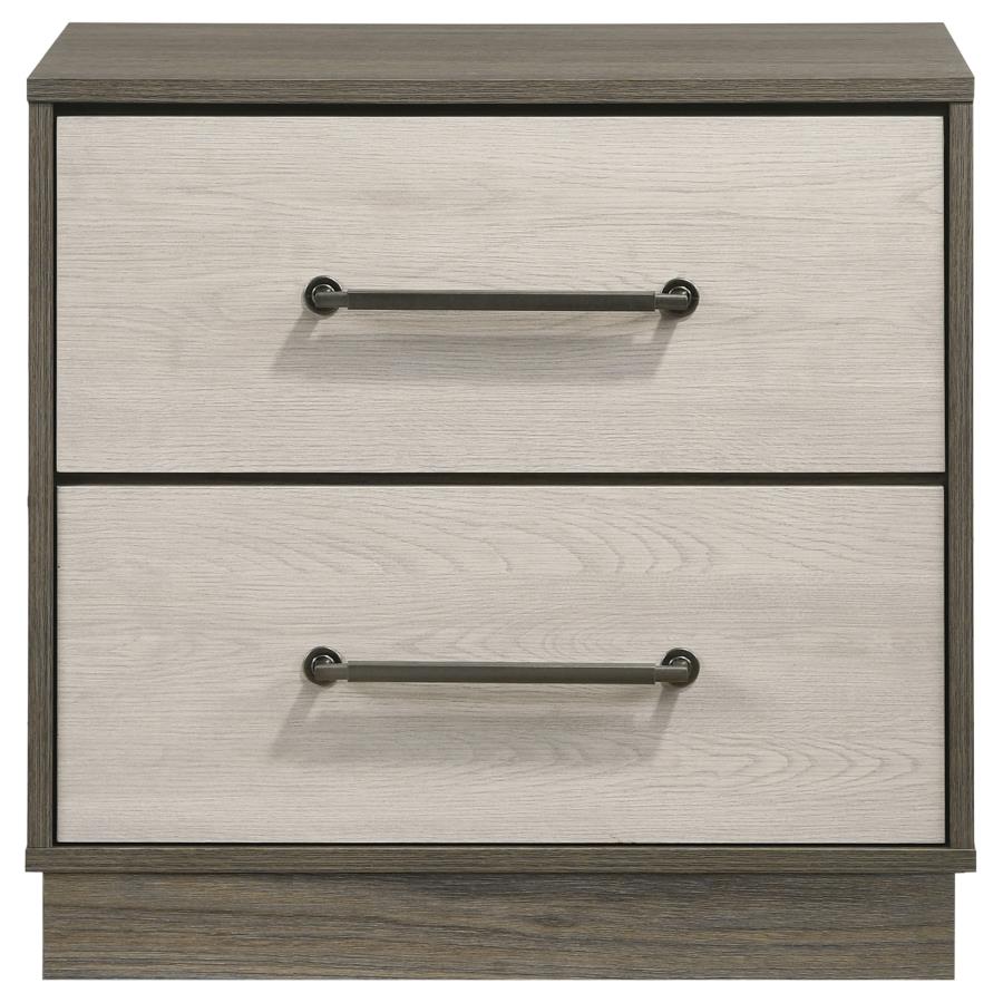 Fenwick 2-drawer Nightstand Bedside Table Grey Oak - 224982