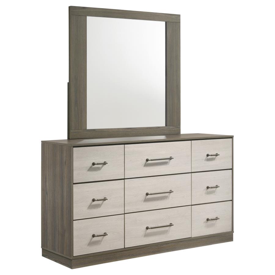 Fenwick 9-drawer Dresser with Mirror Grey Oak - 224983M
