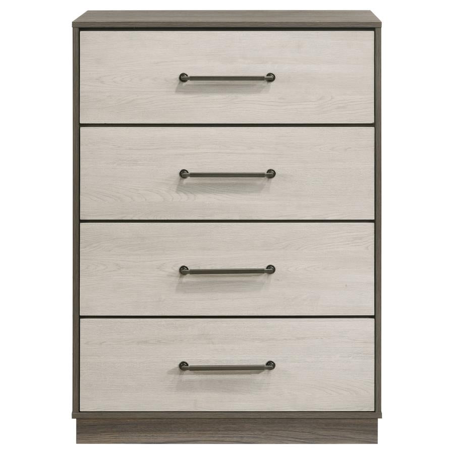 Fenwick 4-drawer Chest of Drawers Grey Oak - 224985