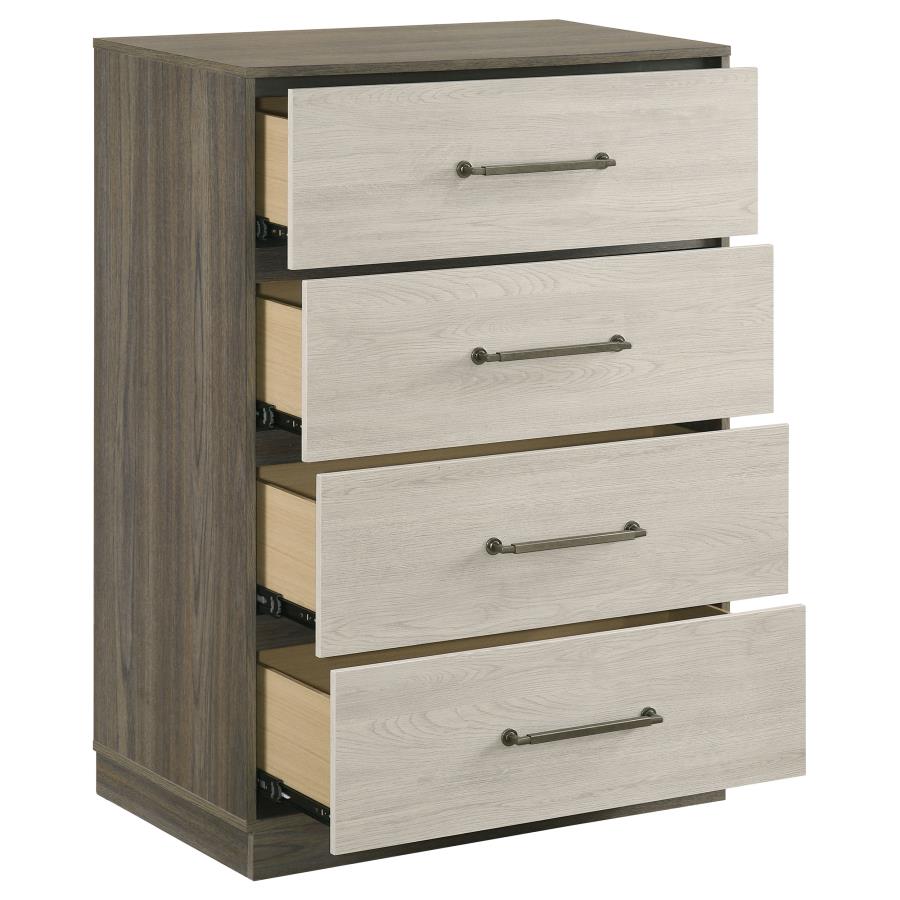 Fenwick 4-drawer Chest of Drawers Grey Oak - 224985