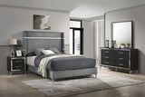 Lucia 4-piece Eastern King Bedroom Set Grey and Black - 224991KE-S4