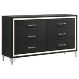 Lucia 4-piece Eastern King Bedroom Set Grey and Black - 224991KE-S4