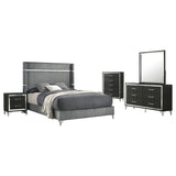 Lucia 5-piece Queen Bedroom Set Grey and Black - 224991Q-S5
