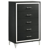Lucia 5-piece Queen Bedroom Set Grey and Black - 224991Q-S5