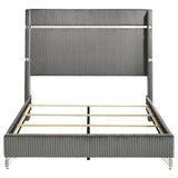 Lucia 61-inch Upholstered Queen Wingback Bed Grey - 224991Q
