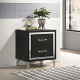 Lucia 2-drawer Nightstand Bedside Table Black - 224992