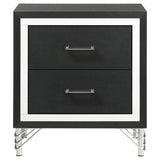 Lucia 2-drawer Nightstand Bedside Table Black - 224992
