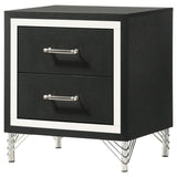 Lucia 2-drawer Nightstand Bedside Table Black - 224992