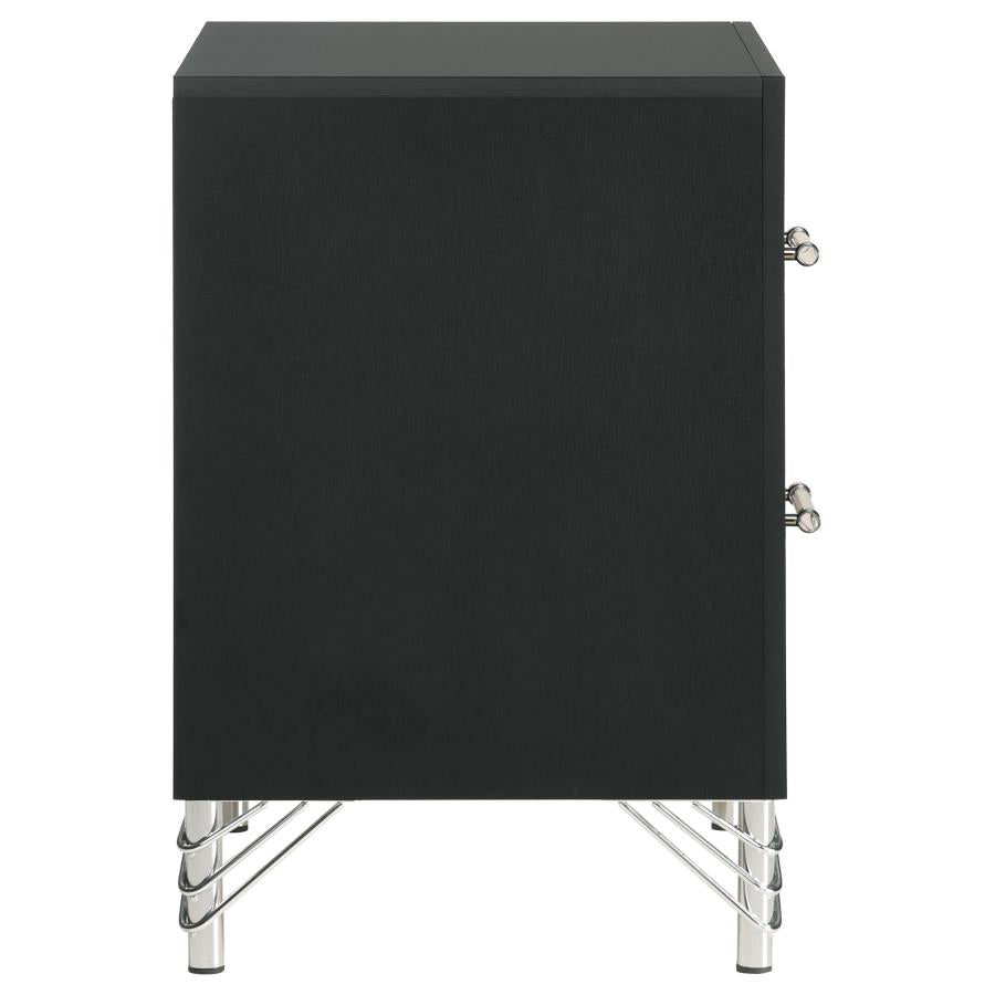 Lucia 2-drawer Nightstand Bedside Table Black - 224992