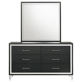 Lucia 6-drawer Dresser and Mirror Black - 224993M