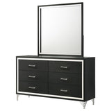 Lucia 6-drawer Dresser and Mirror Black - 224993M