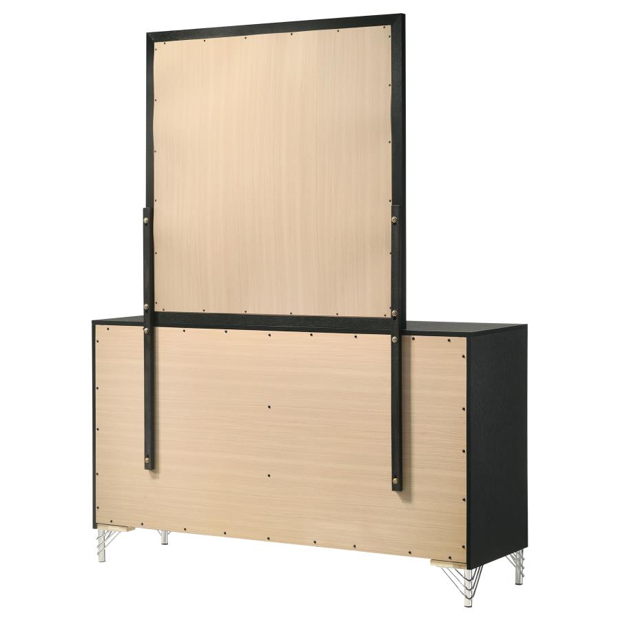Lucia 6-drawer Dresser and Mirror Black - 224993M