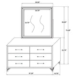 Lucia 6-drawer Dresser and Mirror Black - 224993M