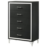 Lucia 5-drawer Bedroom Chest of Drawers Black - 224995