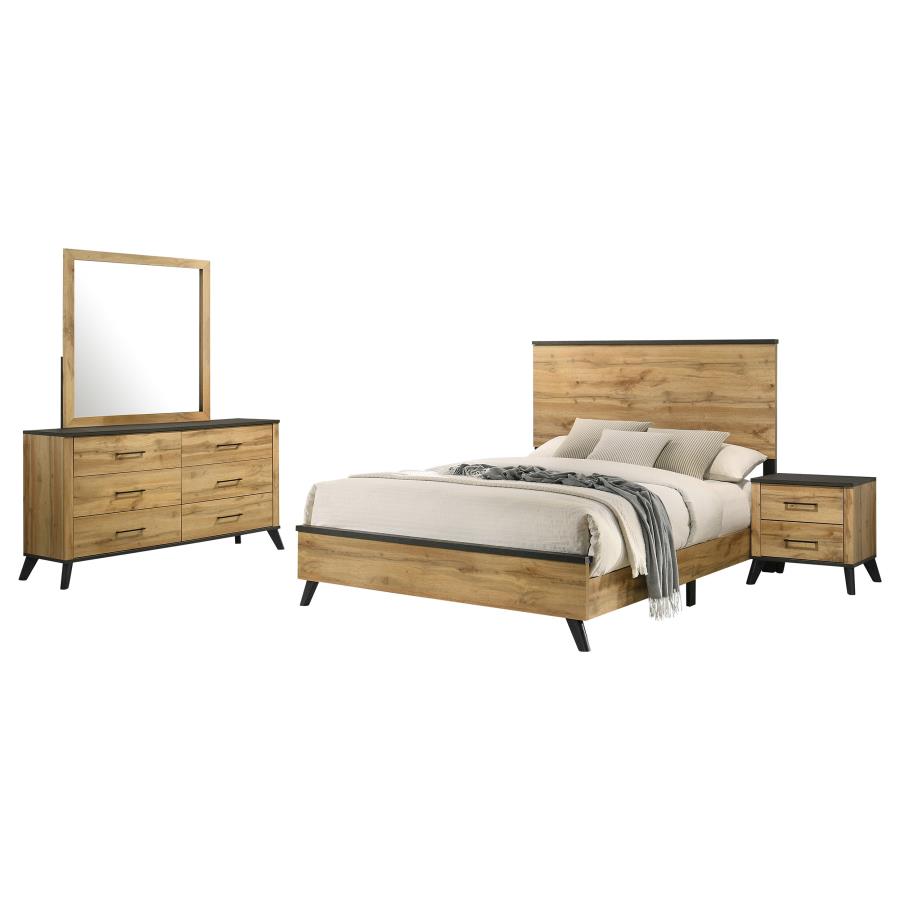 Kaywood 4-piece Eastern King Bedroom Set Natural Pine - 225001KE-S4