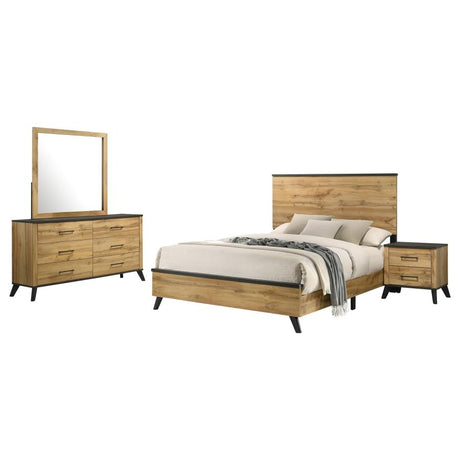Kaywood 4-piece Eastern King Bedroom Set Natural Pine - 225001KE-S4