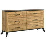 Kaywood 4-piece Eastern King Bedroom Set Natural Pine - 225001KE-S4