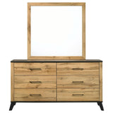 Kaywood 6-drawer Dresser and Mirror Natural Pine - 225003M