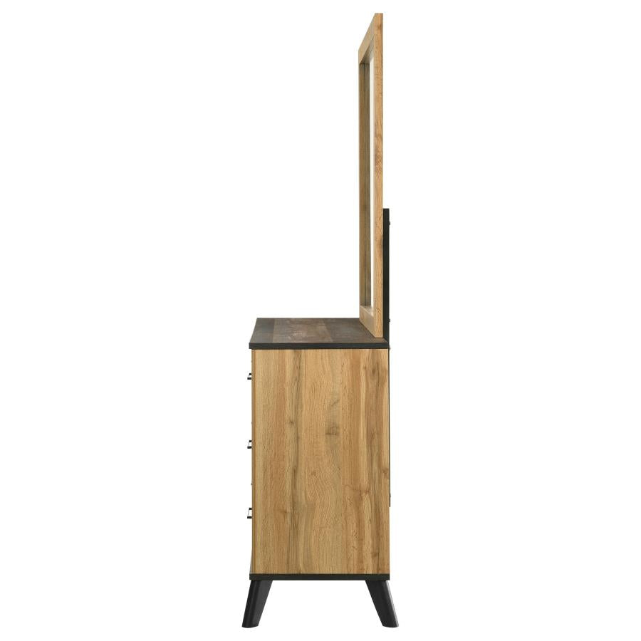 Kaywood 6-drawer Dresser and Mirror Natural Pine - 225003M