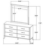 Kaywood 6-drawer Dresser and Mirror Natural Pine - 225003M