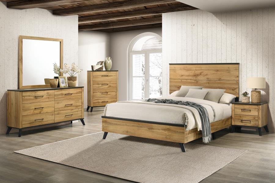 Kaywood 6-drawer Dresser and Mirror Natural Pine - 225003M