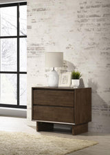 Glenwood 2-drawer Nightstand Bedside Table Warm Brown - 225012