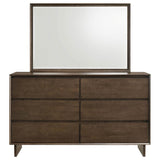 Glenwood 6-drawer Dresser and Mirror Warm Brown - 225013M