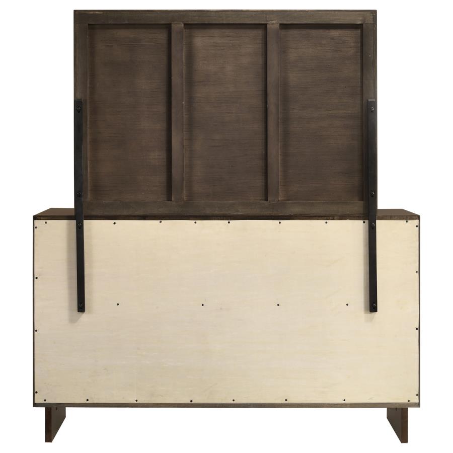 Glenwood 6-drawer Dresser and Mirror Warm Brown - 225013M