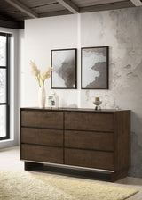 Glenwood 6-drawer Dresser Cabinet Warm Brown - 225013