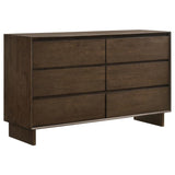 Glenwood 6-drawer Dresser Cabinet Warm Brown - 225013