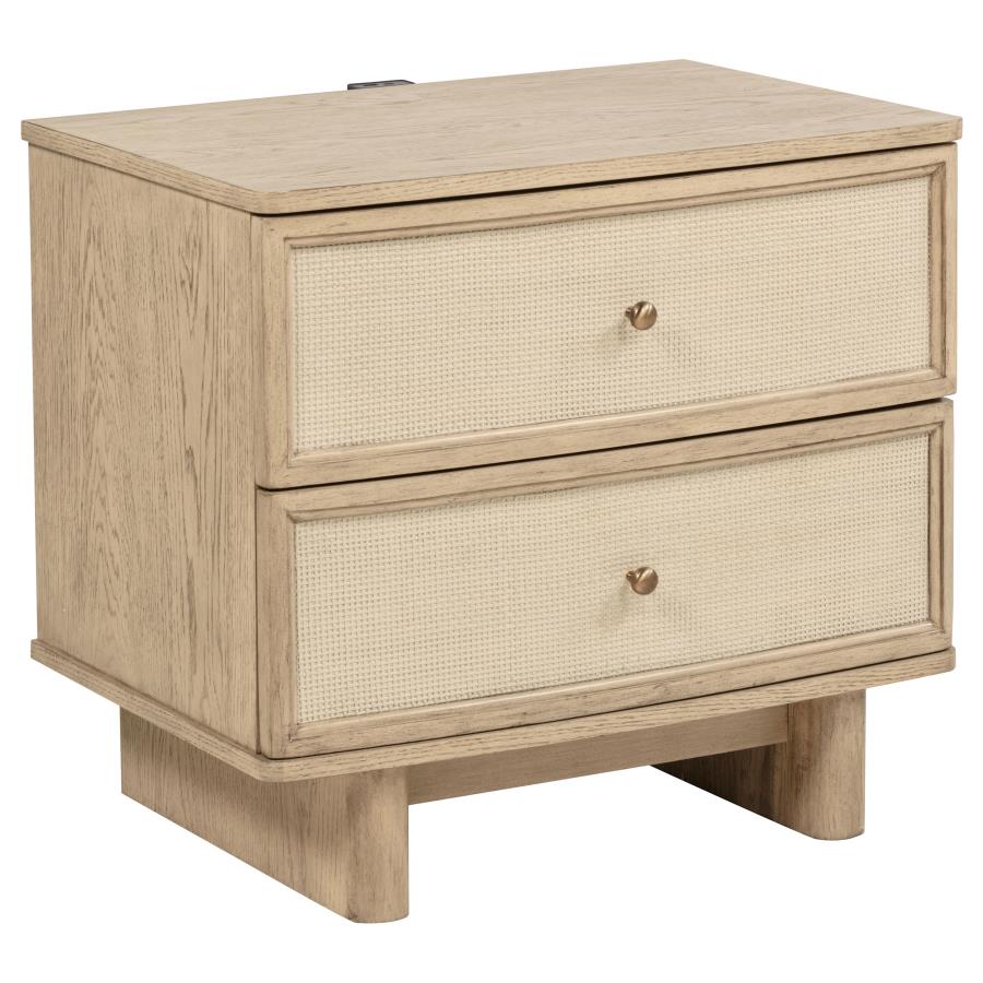 Kailani 4-piece Eastern King Bedroom Set Beige Oak - 225041KE-S4
