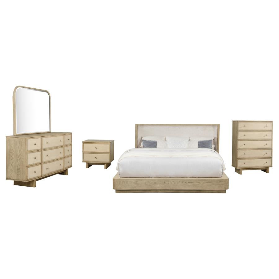 Kailani 5-piece Eastern King Bedroom Set Beige Oak - 225041KE-S5