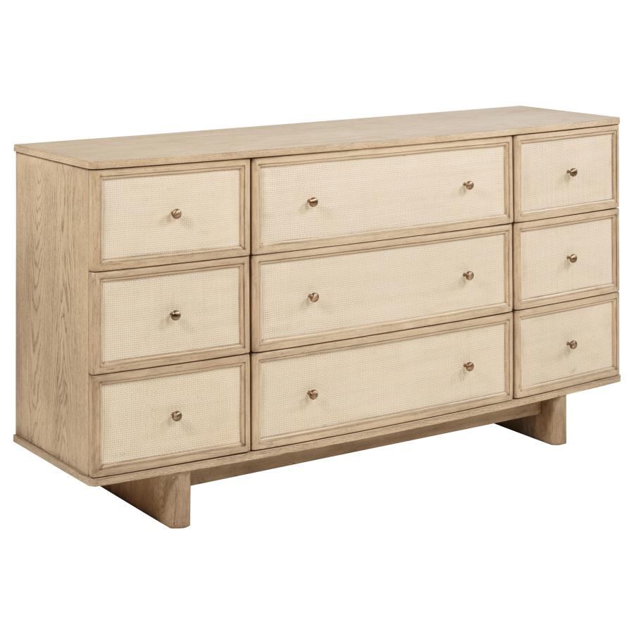 Kailani 9-drawer Dresser Cabinet Beige Oak - 225043
