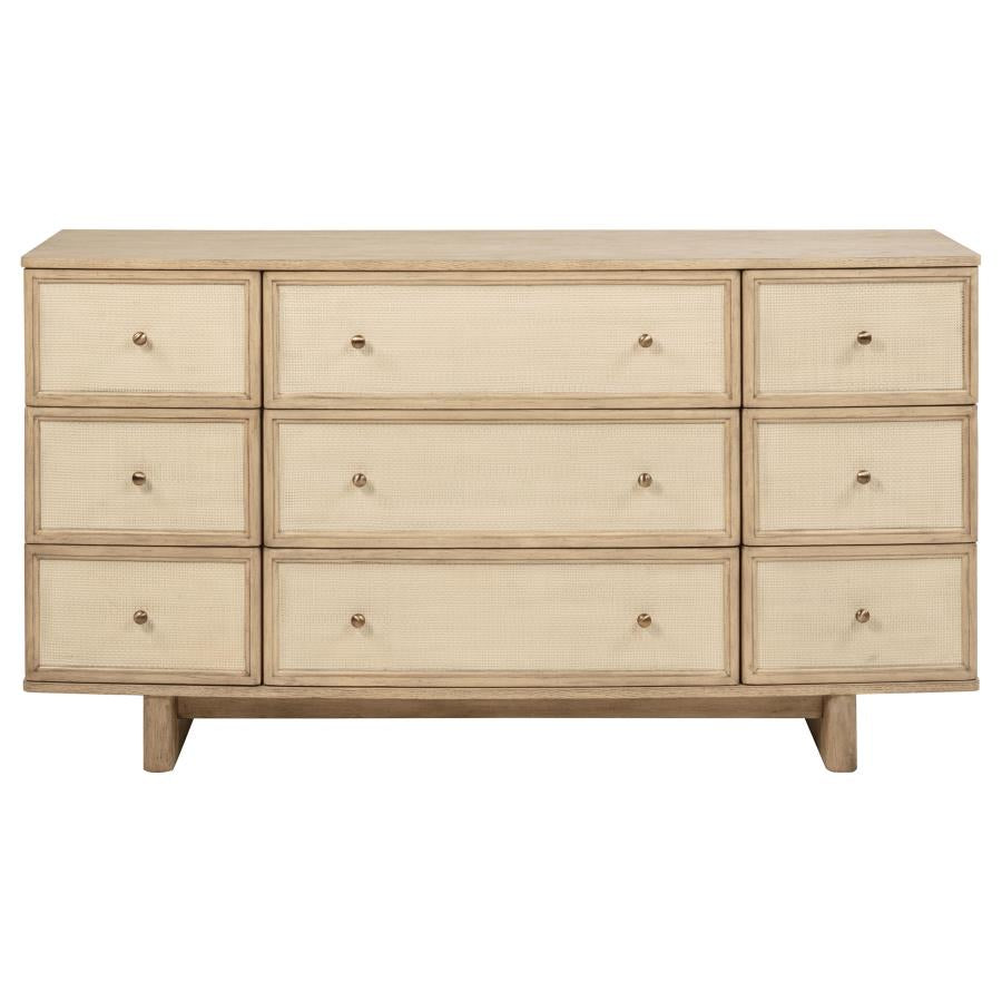 Kailani 9-drawer Dresser Cabinet Beige Oak - 225043