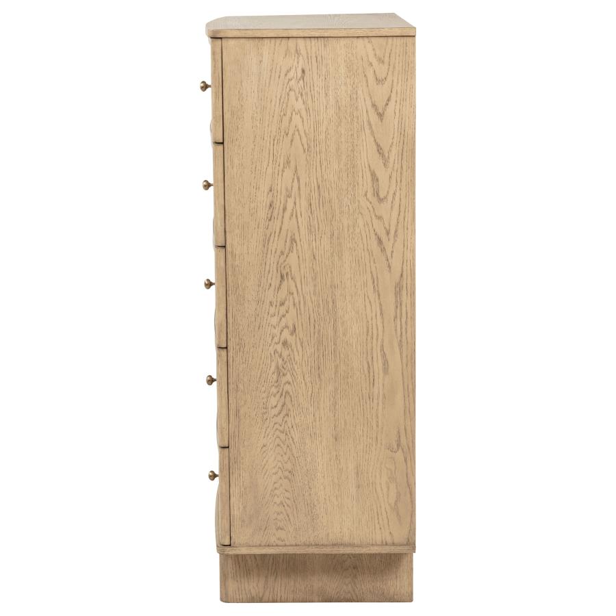 Kailani 5-drawer Bedroom Chest of Drawers Beige Oak - 225045