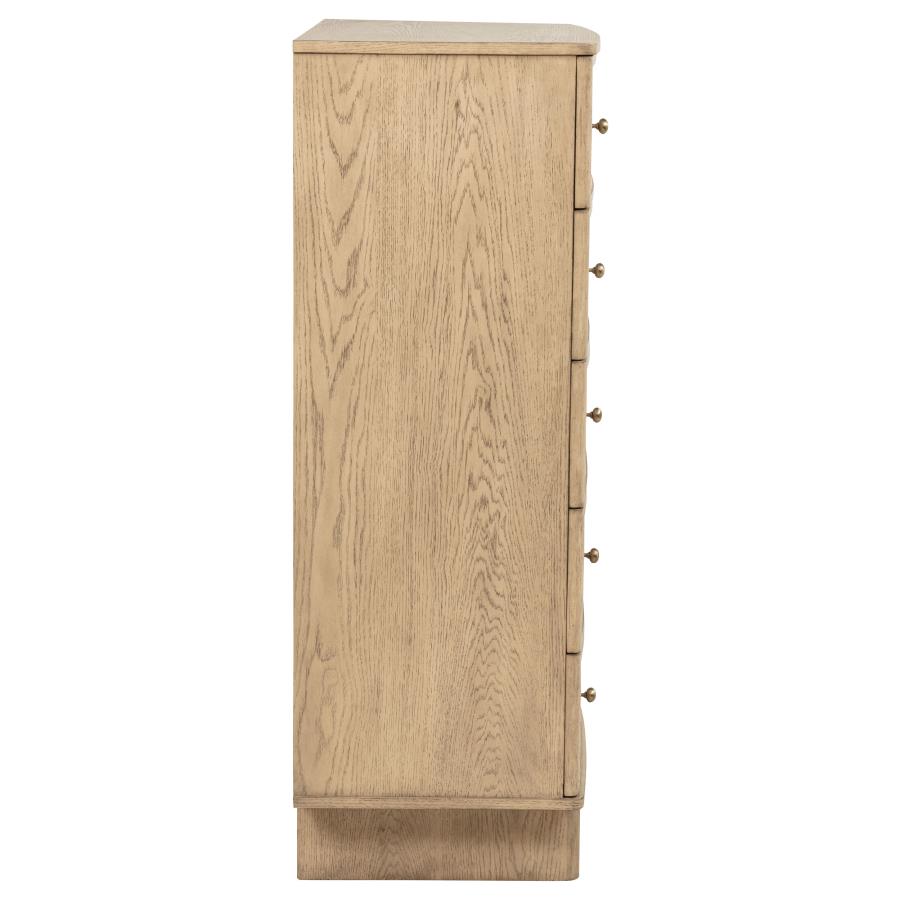 Kailani 5-drawer Bedroom Chest of Drawers Beige Oak - 225045