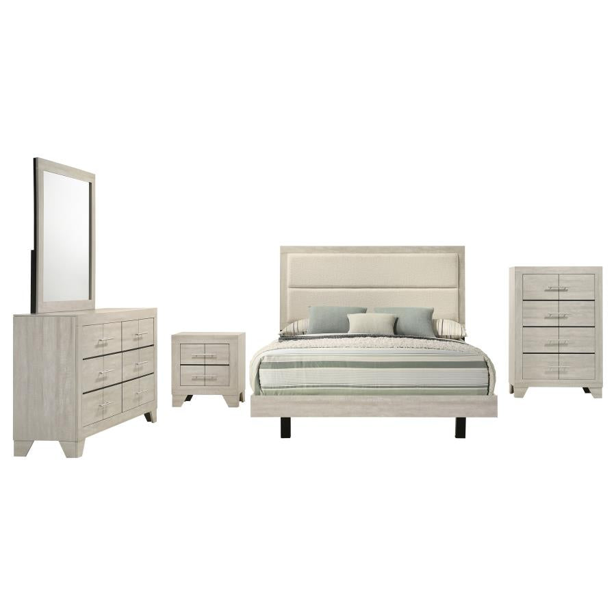 Trenton 5-piece Eastern King Bedroom Set Rustic Cream - 225061KE-S5